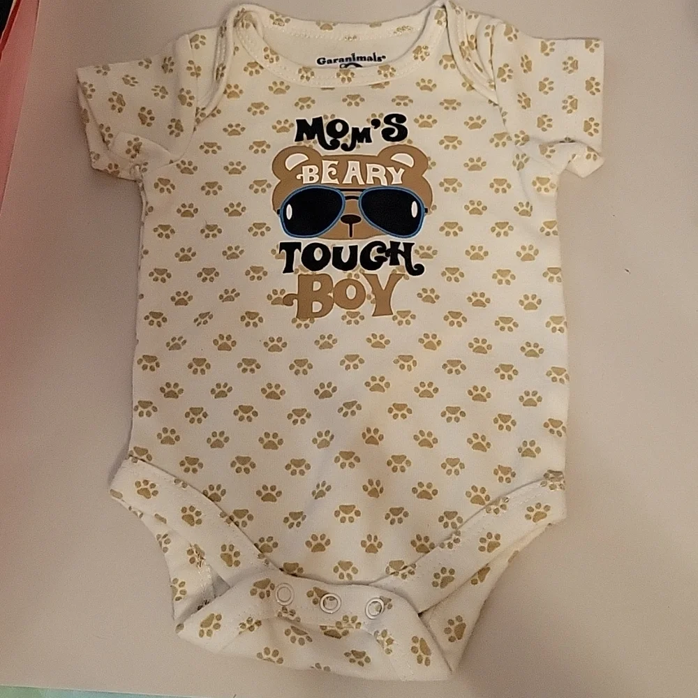 Mom's Beary Tough Boy Onesie